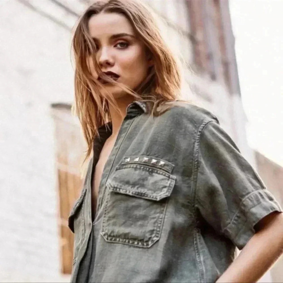 AG Anson Tencel And Linen Blend Top size xs - Picture 4 of 10